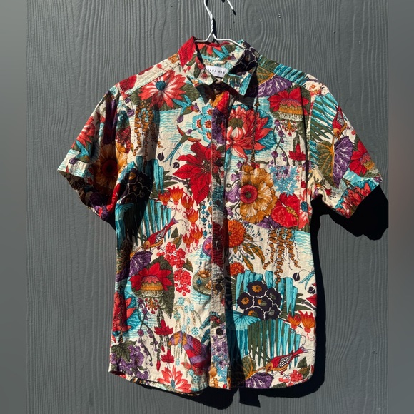 RAGA Other - Raga Man Men’s Floral Batik Tropical Short Sleeve Button Up Size SM